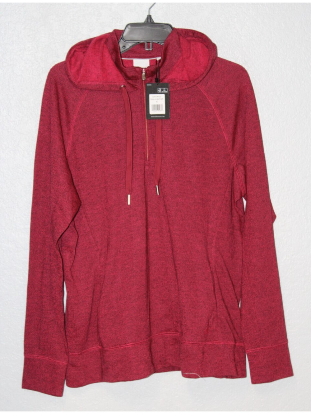 NEW Dunning Women's Penrose 2.0 Hoodie - 1/4 Zip - Dahlia Red Heather - XL - NWT